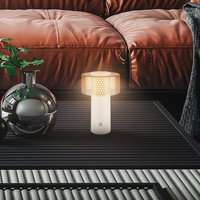 Lampa stołowa LED z akumulatorem Brilo unplugged Gila, brązowo-szara, 21 cm