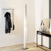 kdln golvlampa Shakti, krom, vit satin, höjd 200 cm