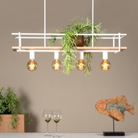 Lucide Hänglampa Milonga, vit, längd 100 cm, metall/trä