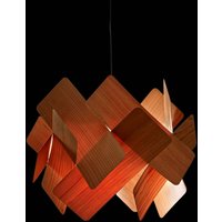 LZF LAMPS LZF Escape pendant black cable Ø 30 cm cherry wood