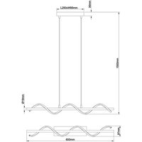 Brilliant Eunice LED hanging light, length 80 cm, black, metal