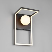 Trio Lighting LED-vägglampa Arola, matt svart, bredd 17 cm, metall