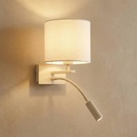 Argon Bilo vägglampa, beige, textil, 2 lampor, läslampa