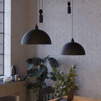 EGLO Winkworth pendellampa, svart, längd 118 cm, metall, 2 lampor.