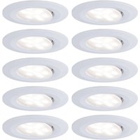 Paulmann Calla LED recessed spotlight, Ø9cm, 840, set of 10, white, IP65