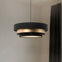 Maco Design Triniti pendant light, black/gold, Ø 60 cm, textile