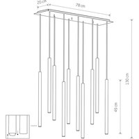 Hængelampe Laser, 10 lyskilder, flerfarvet, metal, G9