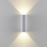 Deko-Light CAN outdoor wall lamp, white, 2-bulb, Ø 8 cm, IP65, metal, GU10