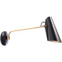 Northern væglampe Birdy Swing, sort/messing