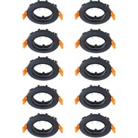 Prios takinbyggnadslampa Fibur, svart, zink, Ø8,2cm, 10st