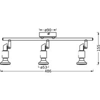 Spot de plafond OSRAM, noir, à 3 lampes, métal, GU10-LED 927, à intensité