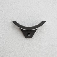 Lucande LED outdoor wall light Half, sensor, anthracite, IP54