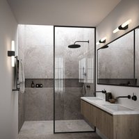 Nordlux LED-badrumsvägglampa Helva Double Basic, svart