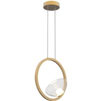 LED-Hängeleuchte 23028, gold matt, Ø 32 cm, Metall/Glas, dim