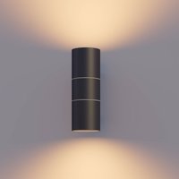 Calex outdoor wall lamp GU10 stainless steel, up/down, 17 cm, black