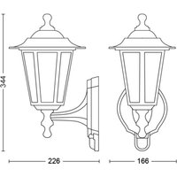 Philips Peking utomhusvägglampa svart med sensor