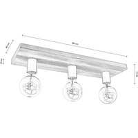 Envostar Lobo plafonnier à 3 lampes pin gris