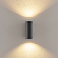 Deko-Light Utomhusvägglampa ShoreLine Pro Round up/down, mörkgrå, GU10
