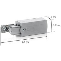 GLOBAL Alimentation d’extrémité droite rail Noa grise