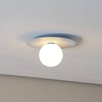 TK Lighting Plafonnier Pixie, bleu clair, verre, Ø 25 cm, boule, G9