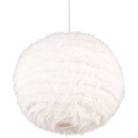 Reality Leuchten Furry pendant light, Ø 35 cm, sand-coloured, synthetic plush