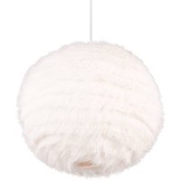 Reality Leuchten Pälslampa, Ø 35 cm, sandfärgad, syntetisk plysch