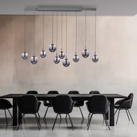 PURE LED hanging light E-Infinity grey/smoke grey 198 cm, 10-bulb