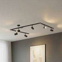 Système de lampes sur rail Lindby Linaro, GU10, à 6 lampes, noir, forme en C