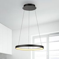 Paul Neuhaus LED hanging light Hoop, black, Ø 57 cm, dimmable