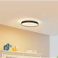 Lindby Smart Plafonnier LED Mirren noir métal CCT Tuya