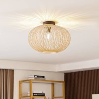 Lindby Solvira taklampa, bambunät, rund