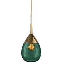 EBB & FLOW Lute hanging lamp ivy green/gold Ø 22cm