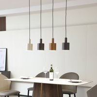 Lindby hänglampa Ovelia, brun/kaffe/beige, 4 lampor, E27