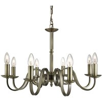 Searchlight Lustre Richmond laiton ancien, à 8 lampes