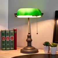 Clayre&Eef Banker lamp Verda, base in antique brown
