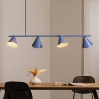 ALDEX Suspension forme 4, bleu, métal, à 4 lampes, cône, E27