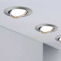 Paulmann Base recessed spotlight in a set of 10, iron