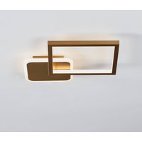 EGLO LED-taklampa Gafares, guld, aluminium, 33 cm fjärrkontroll CCT