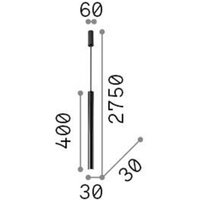 Ideallux Ideal Lux Hänglampa Ultrathin Round 40 cm svart DALI