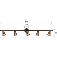Menzel Pusta downlight made of iron, five-bulb