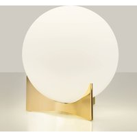 Terzani bordslampa Oscar, guldfärgad, Ø 20 cm, opalglas