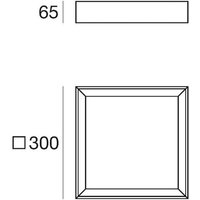 Linea Light LED-taklampa Tara Q, 30 x 30 cm, svart, 3.000 K, aluminium
