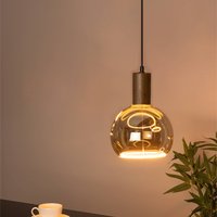 Segula Flow pendant light, walnut-coloured beech, E27