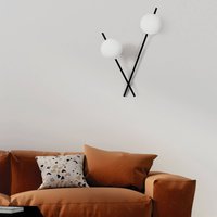 Sforzin Vägglampa Mikado, mjölkglas, 2 lampor