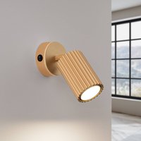 Reflektor ścienny węglowy, kolor złoty, występ 16 cm, przełącznik