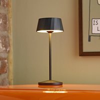 Sigor Facetta LED rechargeable table lamp, black, 22 cm, metal CCT IP44
