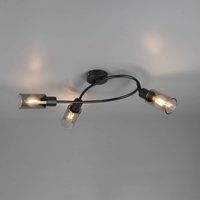 Reality Leuchten Mars spotlight, length 45 cm, matt black, 3-bulb, metal E14