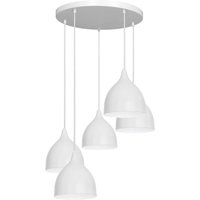 Luminex Nanu pendant light, 5-bulb, round, light grey