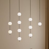 UMAGE LED pendant light Audrey, steel-coloured, 3-bulb, Ø 12 cm