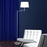 Steinhauer Silver MEANDER floor lamp with fabric shade
